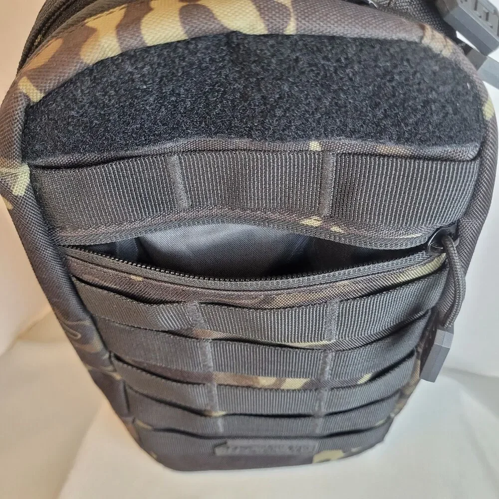 Highland Tactical Small Camo Crossbody Backpack Molle Webbing 4 Compartment